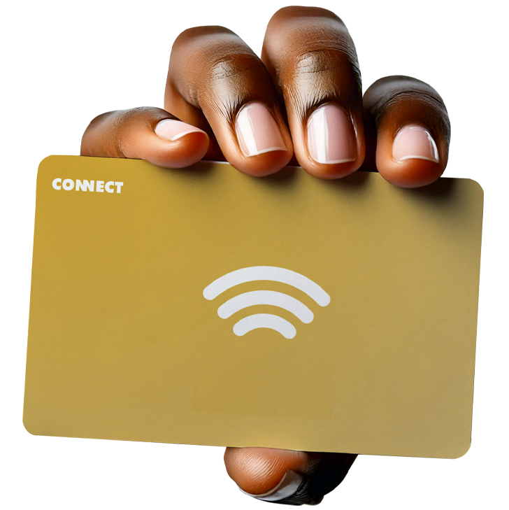 Carte NFC dans une main